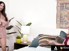 Stepmom Teaches Teen Maddy May How To Play With Herself - Hot MILF & Blonde Stepdaughter Lesbian Fun