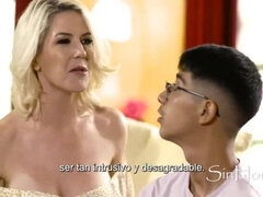 Amerykański, Blondynka, Obciąganie, Cycata, Rodzina, Mamuśka, Macocha, Trójkąt