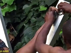 BBW african outdoor bdsm lesson