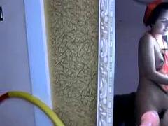 Amatőr, Ázsiai, Kisbaba, Kínai, Szőrös, Egyedül, Web kamera