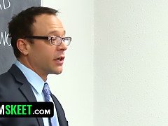 Grosse bite, Sucer une bite, Tir de sperme, Léchez, Chatte, Rasée, Professeur, Adolescente