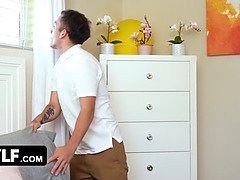 ベッドルーム, デカ尻, デカパイ, フェラチオ, バック, 淫乱熟女, 姉妹, 三人