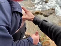 Amateur, Plage, Grosse bite, Couple, Queue, Allemand, Avaler, Adolescente