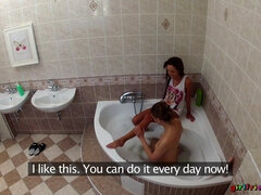 Banheiro, Namorada, Lésbica, Lambendo, Xoxota, Molhadoa