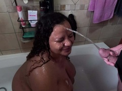 Hot brown girl takes interracial piss facials - amateur homemade compilation