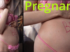 Gros seins, Blonde, Éjaculation interne, Tir de sperme, Conversation vulgaire, Lingerie, Enceinte, Solo