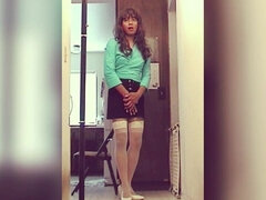 Asiatica, Tacchi, Fatto in casa, Lingerie, Masturbazione, Solo, Calze