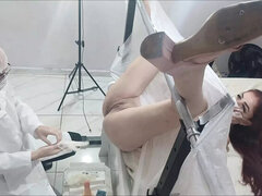 18, 素人, ボンデージ, イく瞬間, ディルド, 医者, 女, 婦人科