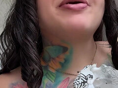 Amatør, Brunette, Mat, Hårete, Alene, Tattovering