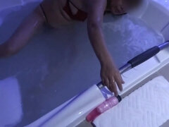 I'm Driven Crazy with Passion by My Stepbrother's Big Cock, I Enjoy It in the Motel Jacuzzi