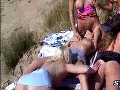 Amatoriale, Spiaggia, Francese, All'aperto, Pubblico