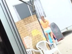 Ázsiai, Kisbaba, Cumizás, Ondó fröcskölés, Kőkemény, Japán, Lövellt, Hármas