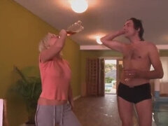 Blonde MILF Melanie Rios Sucks Cock and Rides Hard in FFM Threesome