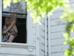 Store pupper, Kukk suging, Gal, Utendørs, Fitte, Tenåring, Pupper, Våt