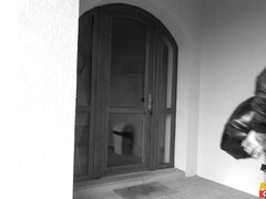 Robber fucks Claudia Bavel in the bathroom