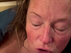 Cum Greedy Nympho Maiden, Devours Cock Slow Morning Ball Suck and Swallows Every Drop, No Make up.