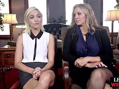 Lez MILF domina straponfucking 21yo bae