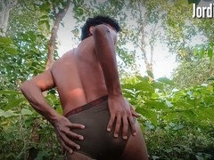 Leie, Schwarz, Blasen, Spermaladung, Schwul, Behaart, Indisch, Im freien