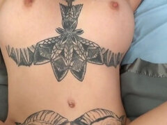 Busty tattooed Ophelia Rain POV big cock sex