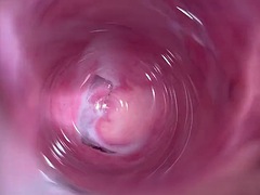 Camera deep inside teen Mias tight pussy