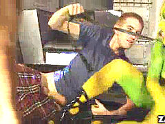 항문, 흑갈색 머리, 여자 지배, 노예, 쓰리섬