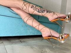 Stiletto High Heels, Metal Heel Leg Strap Sandals Walking and Worship