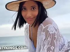 Alika Penagos meets a spectacular man at the beach & soon after she has his rod inwards her Wet Pussy - reality kings