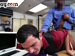 Black office manager drilling white newbie