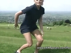 Blond, Flashing, Hd, Huisgemaakt, Buiten, Klein, Openbaar, Tieten likken