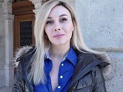 GERMAN SCOUT - Braces MILF Karina King Pickup for Casting Fuck