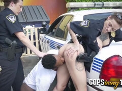 Tattooed cop and hot blondie milf fucks