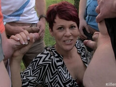 Mature British MILF Is a Pure Slut for Sucking and Draining Dogging Cocks