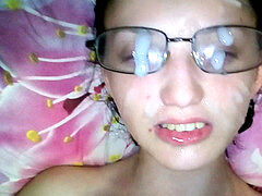 Spermaladung, Aufs gesicht abspritzen, Brille