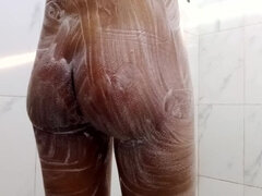 Cuarto de baño, Peludo, Indio, Pezones, Solo