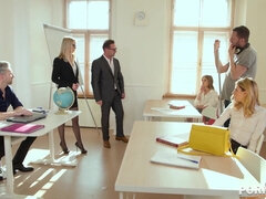 Blondin, Ansiktsbehandling, Grupp, Hardcore, Hd, Milf, Orgie, Tuttar