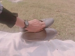 Indian goddess shows off her irresistible feet after a long day of work