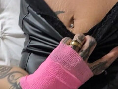 가죽, 밀프, 나체의, 혼자