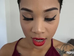 Asiático, Negro, Mamada, Estilo perrito, Corridas faciales, Pequeña, Pov, Tatuaje