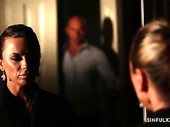 デカチン, デカパイ, 茶髪の, エロ熟女, なめる, 淫乱熟女, 母, オマンコ