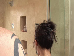 アジア人, デカパイ, フェラチオ, 茶髪の, 車, キス, マッサージ, オッパイの