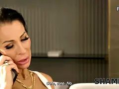 큰 가슴, 흑갈색 머리, 잡힌, 바람핀, 커플, Hd, 나이든, 와이프