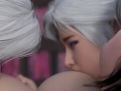 Tredimensionell, Asiatisk, Stora tuttar, Grupp, Japansk, Liten och nätt