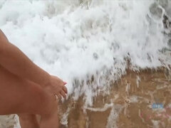 Amatoriale, Spiaggia, Vestito, Fidanzata, Nudo, Pubblico, Rasata, Tette