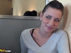 Real public sex with a stunning brunette