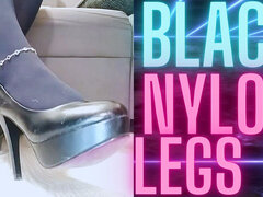 (66) Black Nylon Legs