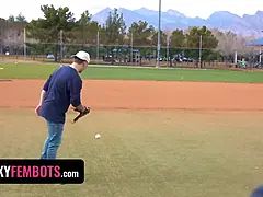 Porn robot Veronica Church instructs inexperienced boy how to make it to third base - bizarre fembots