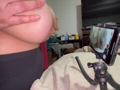 Saggy Long Tits Stretching