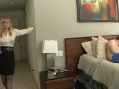 Mature stepmom Nina Hartley gives in to her desires for a young man