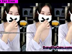 Korean babe camgirl busty with hot tiny short camshow asian