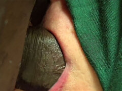 Best Close up Blowjob Swallowing, Big Fat BBW MILF Sucking Black Cock, Get Loads of Cum in Her Mouth